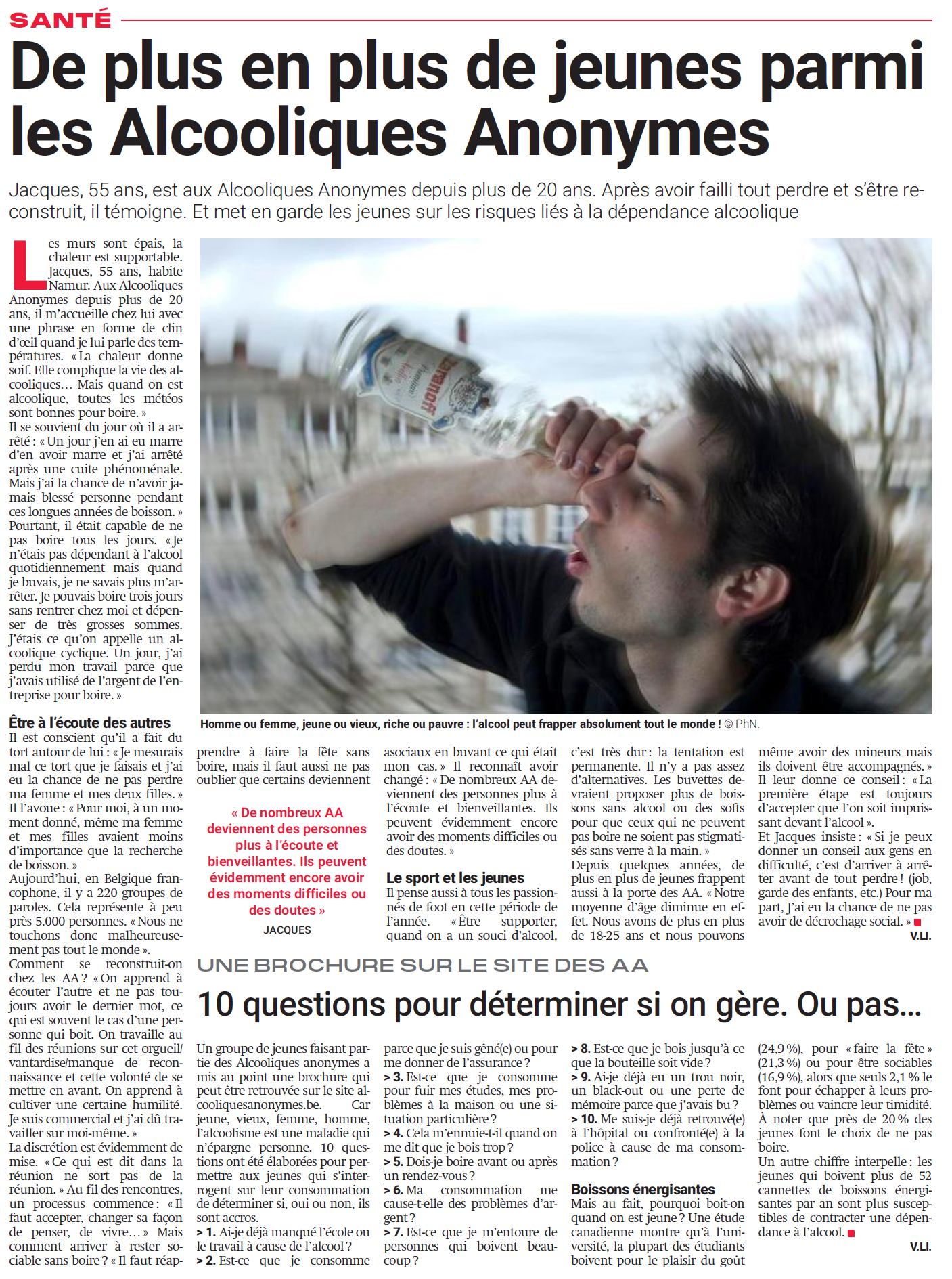 De plus en plus de jeunes parmi les Alcooliques Anonymes